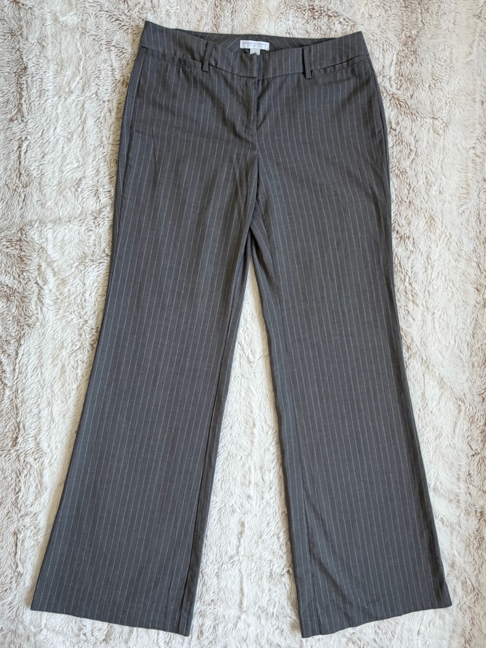 🩶 Vintage Y2K Pinstripe Low Rise Flare Dress Pants Office Siren Corporate Chic